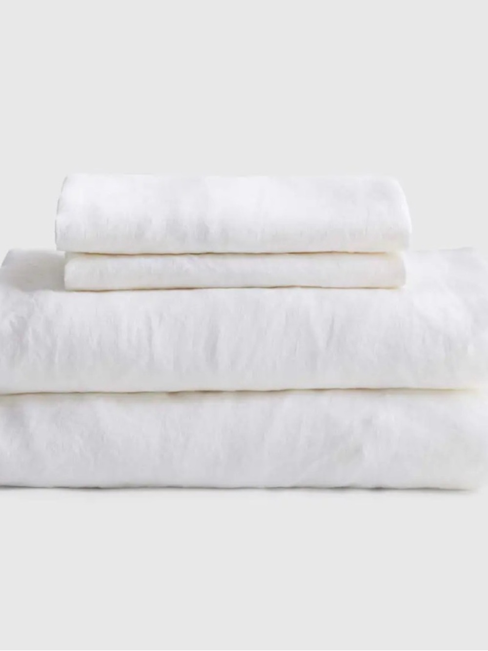 Quince European Linen Sheet Set in White - King